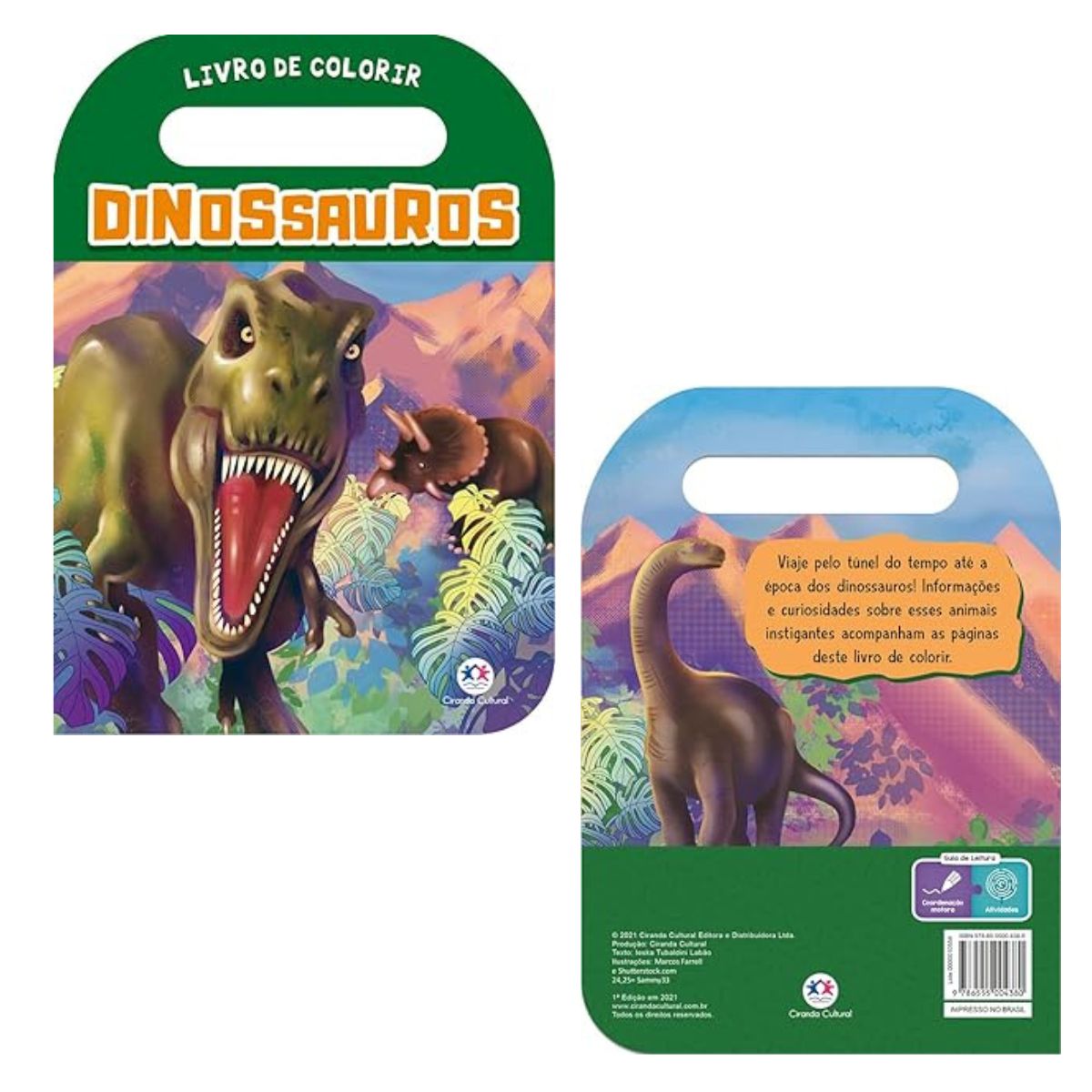 Livro De Colorir Dinossauros Com Alça - Ciranda Cultural Livro De Colorir Dinossauros Com Alça - Ciranda Cultural